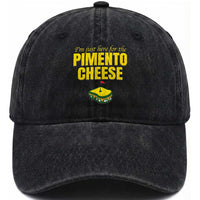 I'm Just Here For The Pimento Cheese Washed Cotton Baseball Cap Funny Golf Foodie