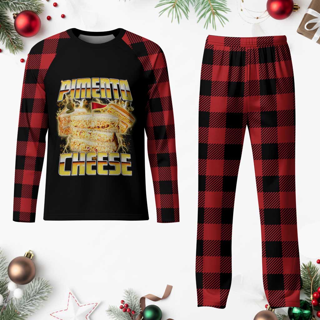Pimento Cheese Plaid Pajama Set Funny Cheesemonger Cheese Lovers Bootleg Art