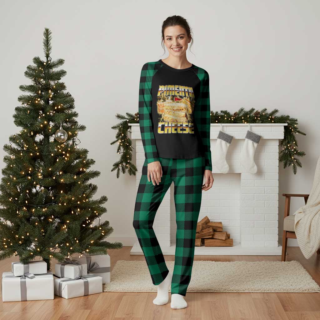 Pimento Cheese Plaid Pajama Set Funny Cheesemonger Cheese Lovers Bootleg Art