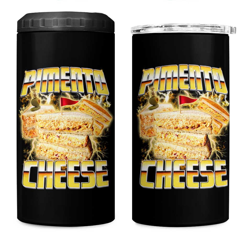 Pimento Cheese 4 in 1 Can Cooler Tumbler Funny Cheesemonger Cheese Lovers Bootleg Art