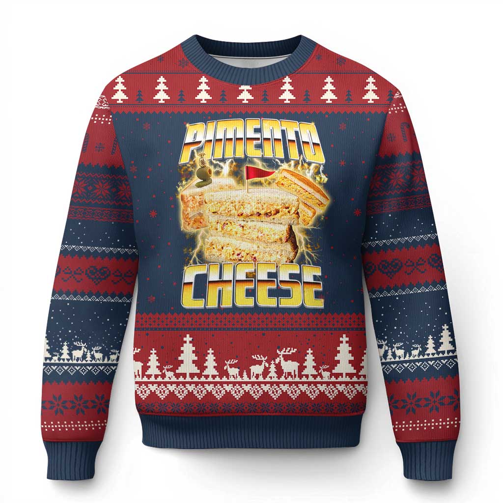 Pimento Cheese Ugly Christmas Sweater Funny Cheesemonger Cheese Lovers Bootleg Art