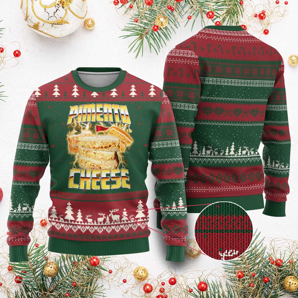 Pimento Cheese Ugly Christmas Sweater Funny Cheesemonger Cheese Lovers Bootleg Art