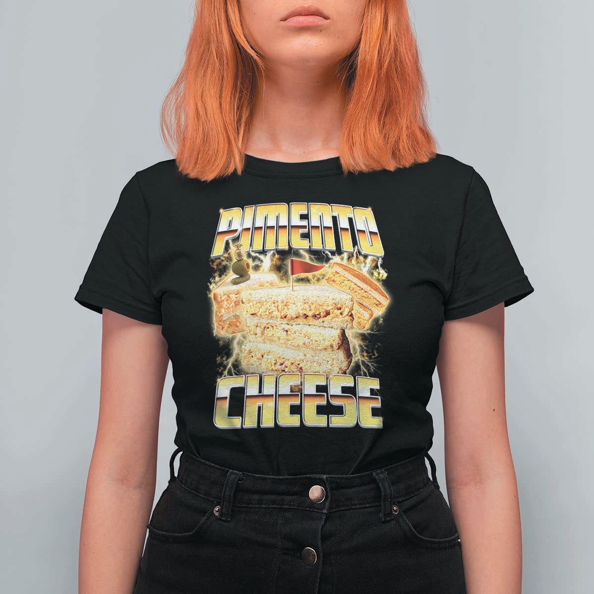 Pimento Cheese T Shirt For Women Funny Cheesemonger Cheese Lovers Bootleg Art