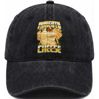Pimento Cheese Washed Cotton Baseball Cap Funny Cheesemonger Cheese Lovers Bootleg Art