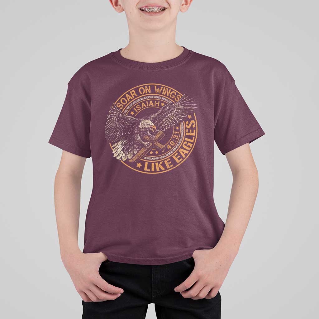 Soar On Wings Like Eagles Christian T Shirt For Kid Isaiah 40 31 Bible Verse