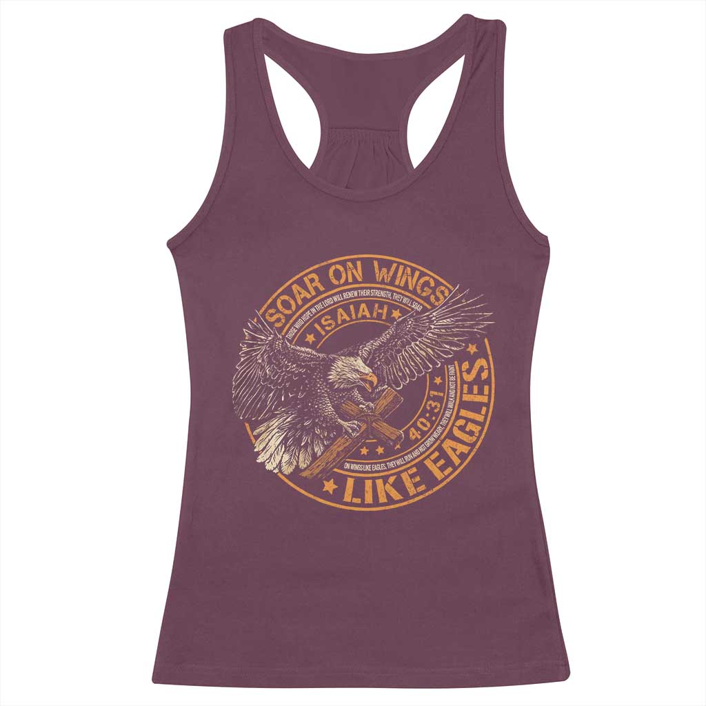 Soar On Wings Like Eagles Christian Racerback Tank Top Isaiah 40 31 Bible Verse