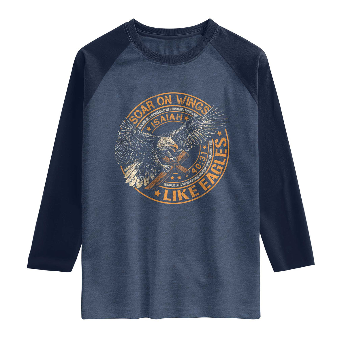 Soar On Wings Like Eagles Christian Raglan Shirt Isaiah 40 31 Bible Verse