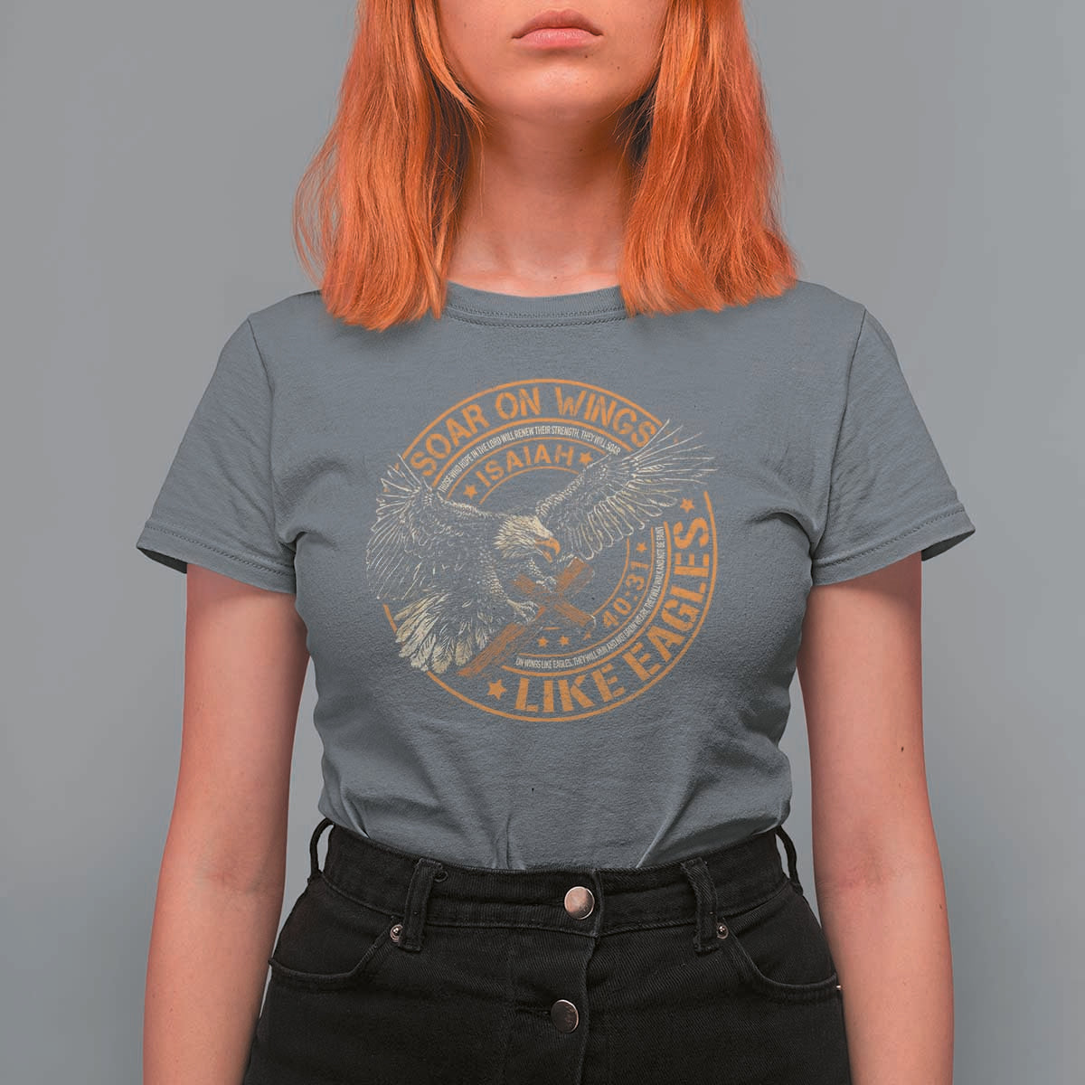 Soar On Wings Like Eagles Christian T Shirt For Women Isaiah 40 31 Bible Verse