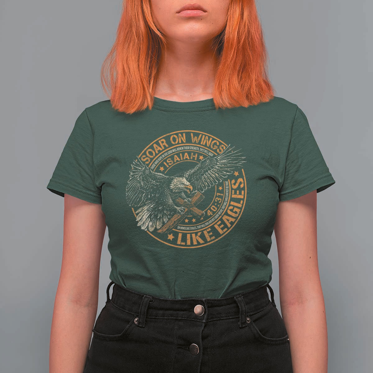Soar On Wings Like Eagles Christian T Shirt For Women Isaiah 40 31 Bible Verse