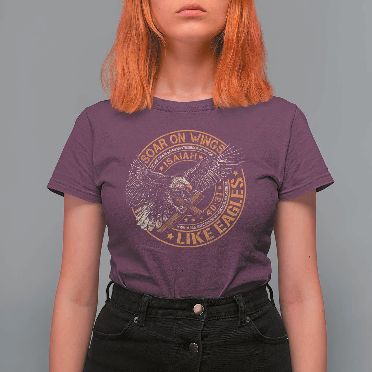 Soar On Wings Like Eagles Christian T Shirt For Women Isaiah 40 31 Bible Verse
