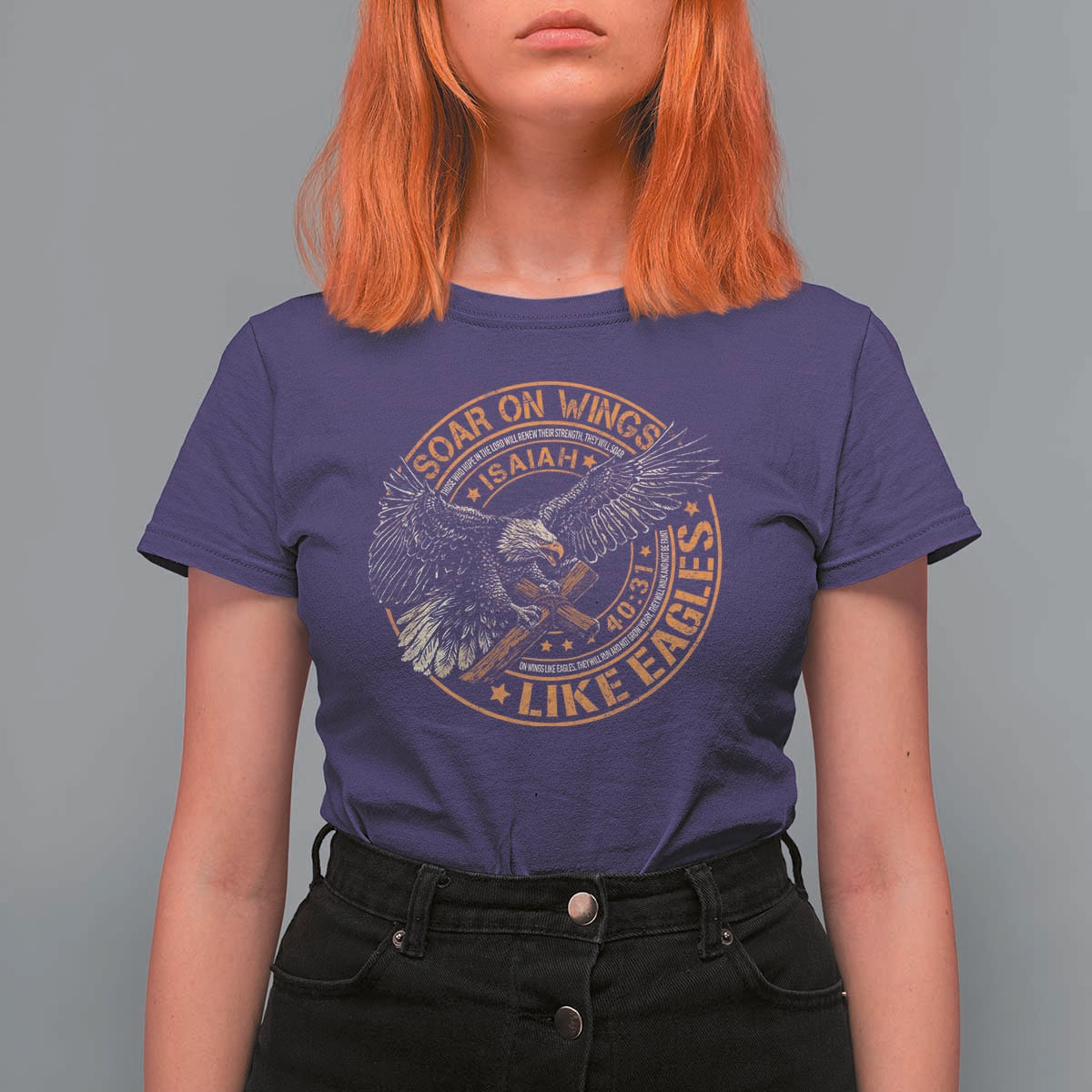 Soar On Wings Like Eagles Christian T Shirt For Women Isaiah 40 31 Bible Verse
