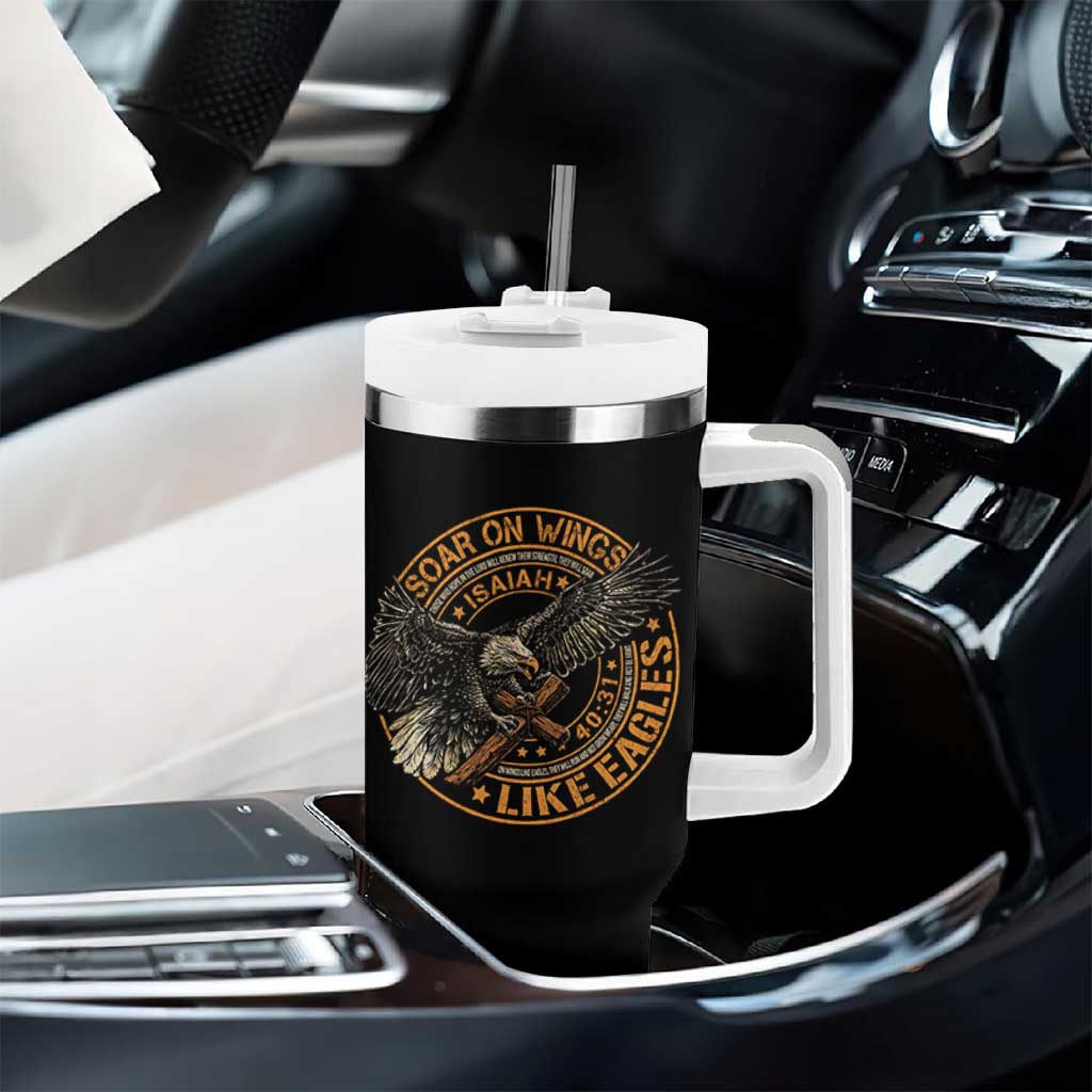 Soar On Wings Like Eagles Christian Tumbler With Handle Isaiah 40 31 Bible Verse