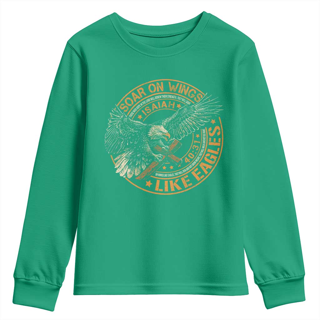 Soar On Wings Like Eagles Christian Youth Sweatshirt Isaiah 40 31 Bible Verse