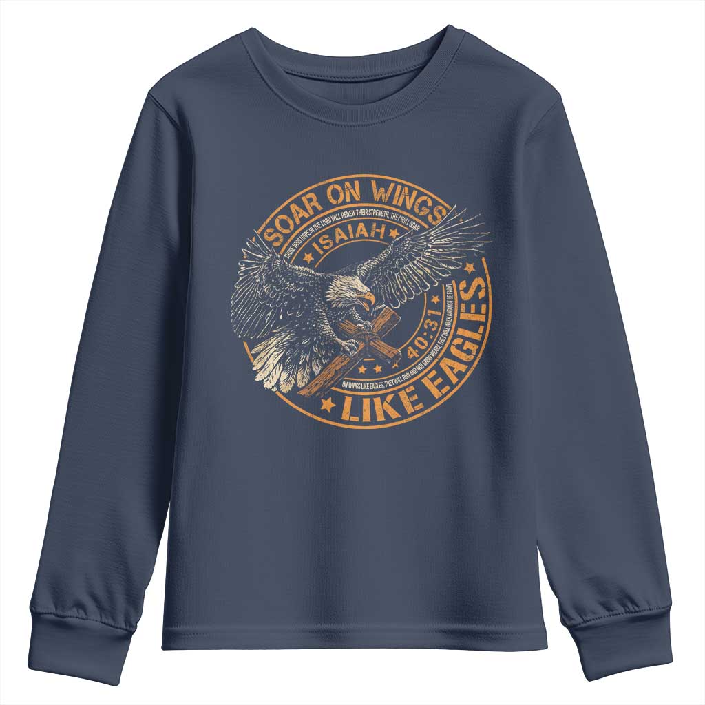 Soar On Wings Like Eagles Christian Youth Sweatshirt Isaiah 40 31 Bible Verse