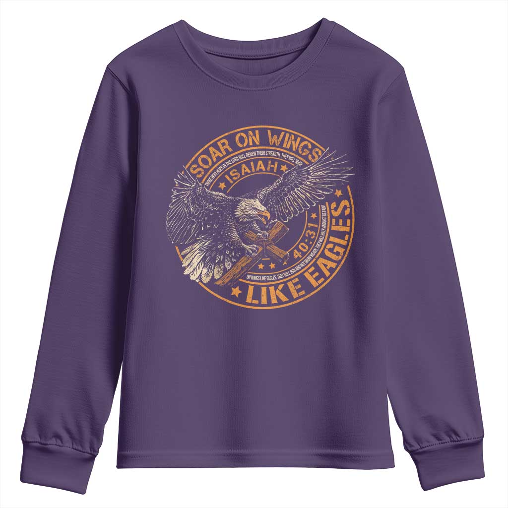 Soar On Wings Like Eagles Christian Youth Sweatshirt Isaiah 40 31 Bible Verse