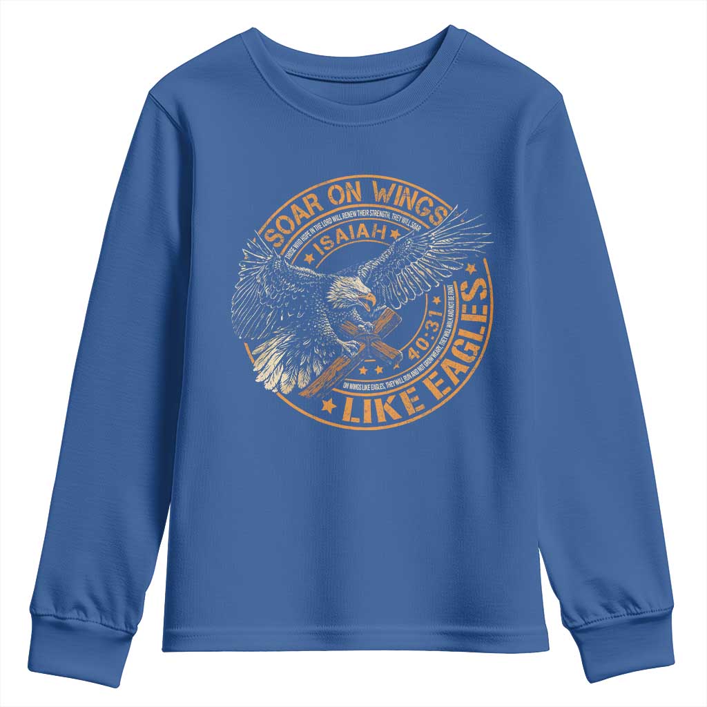 Soar On Wings Like Eagles Christian Youth Sweatshirt Isaiah 40 31 Bible Verse