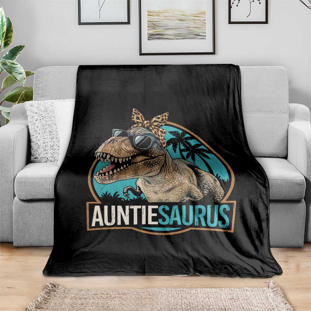 Auntiesaurus Funny Dinosaur Aunt Throw Blanket Family Matching