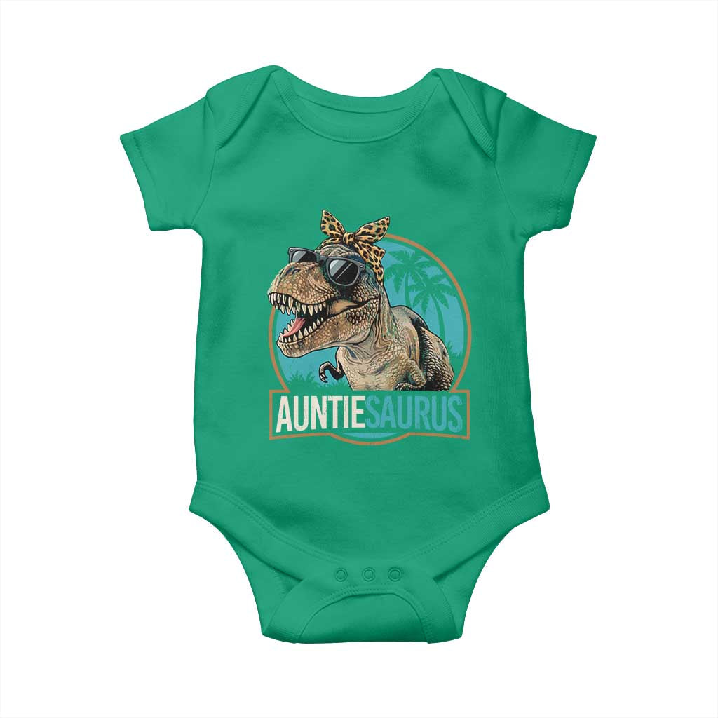 Auntiesaurus Funny Dinosaur Aunt Baby Onesie Family Matching