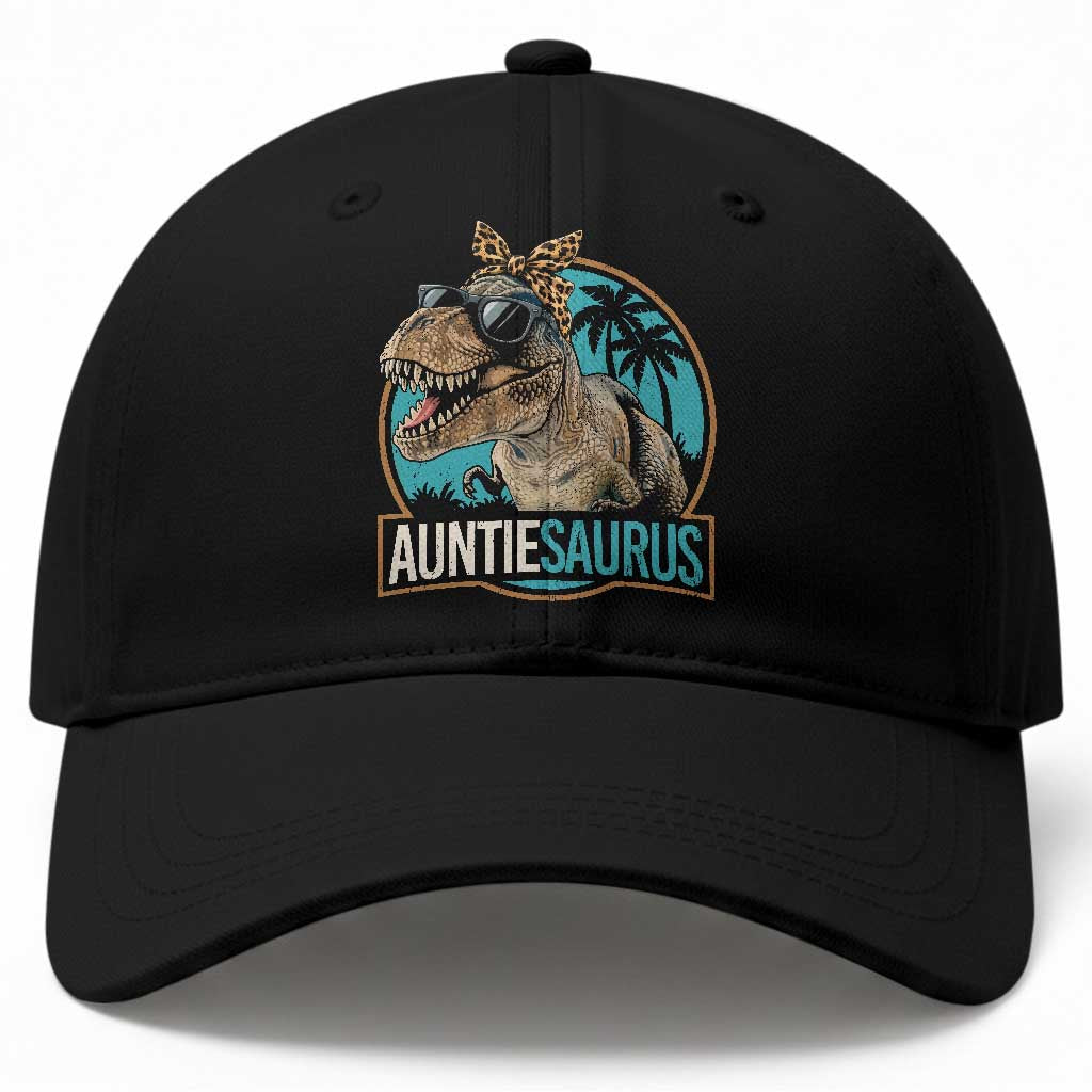 Auntiesaurus Funny Dinosaur Aunt Baseball Cap Family Matching