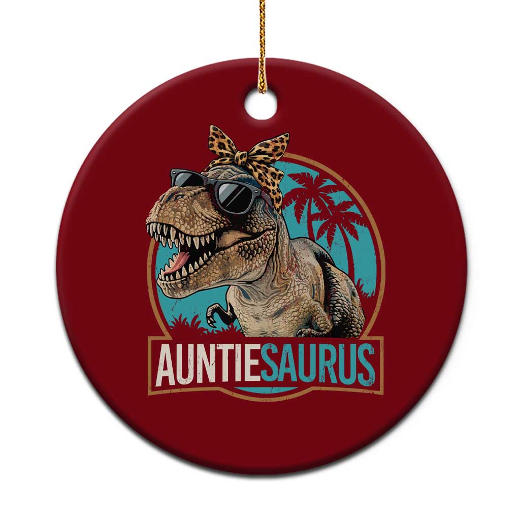 Auntiesaurus Funny Dinosaur Aunt Ceramic Ornament Family Matching