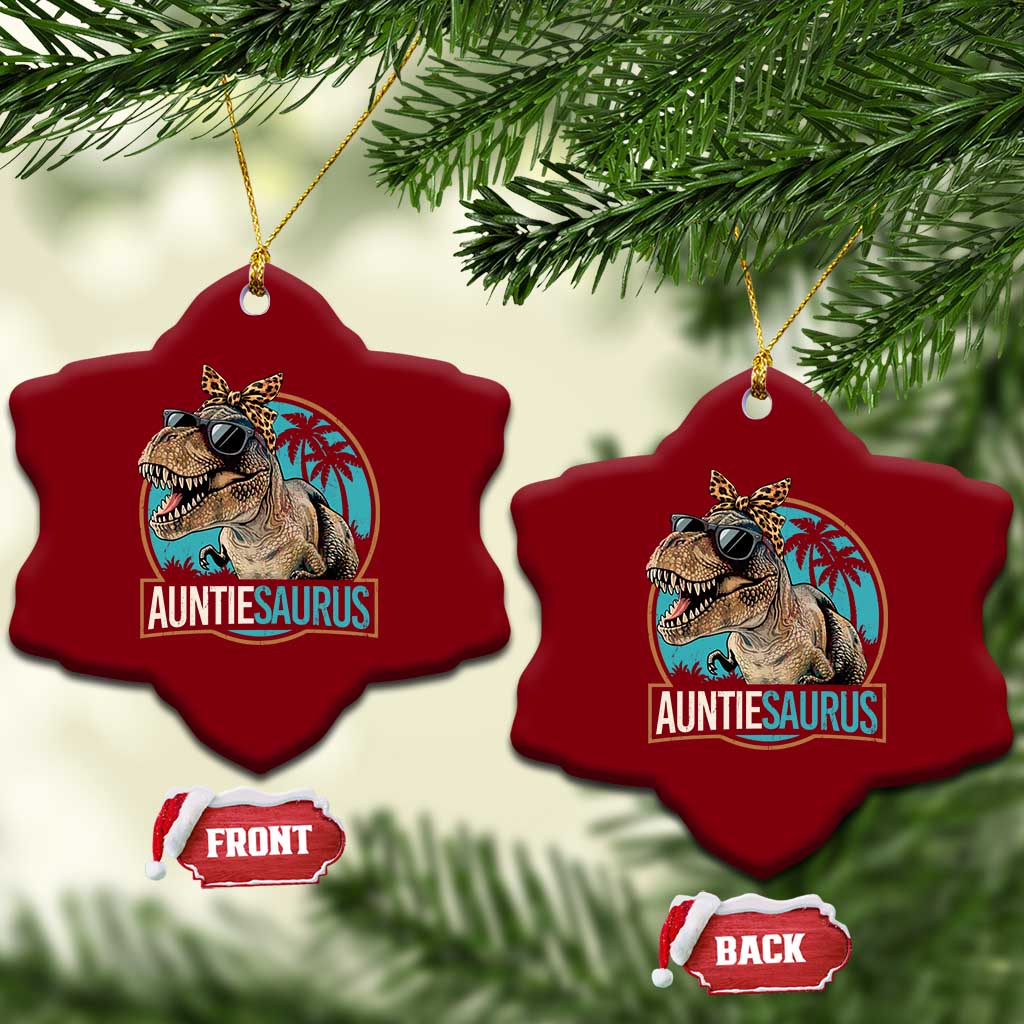 Auntiesaurus Funny Dinosaur Aunt Ceramic Ornament Family Matching