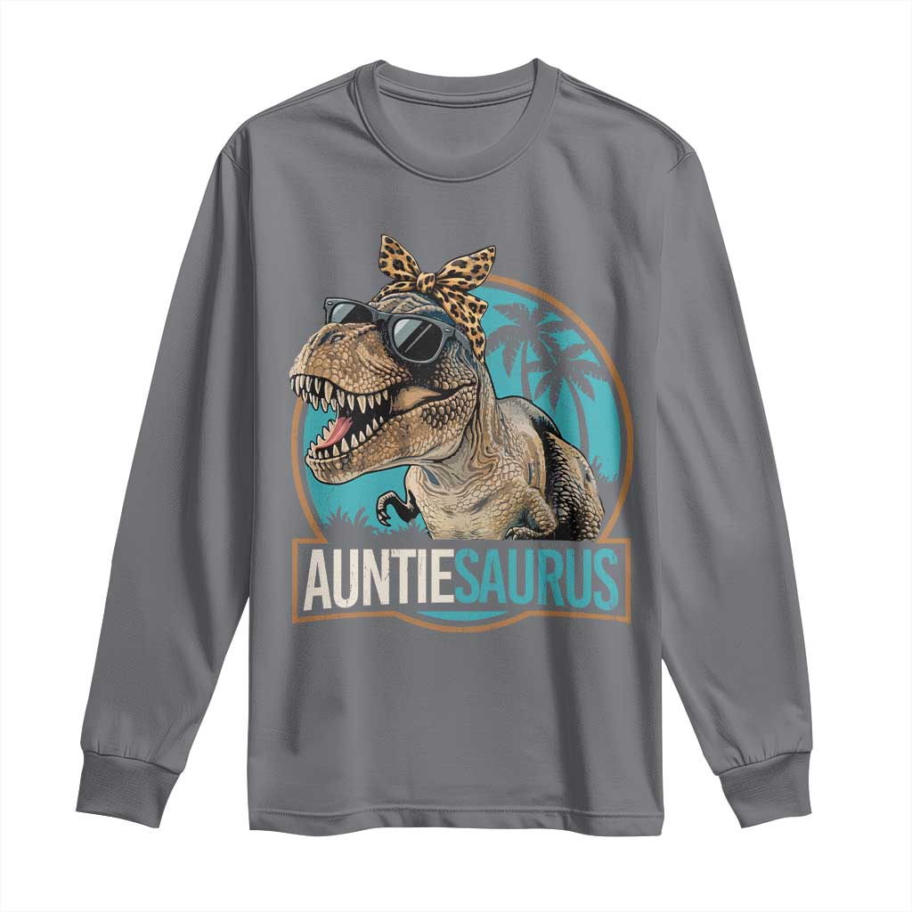 Auntiesaurus Funny Dinosaur Aunt Long Sleeve Shirt Family Matching