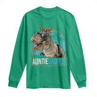 Auntiesaurus Funny Dinosaur Aunt Long Sleeve Shirt Family Matching