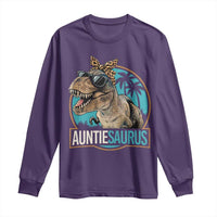 Auntiesaurus Funny Dinosaur Aunt Long Sleeve Shirt Family Matching