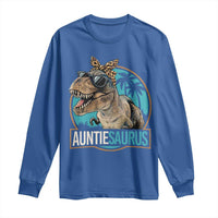 Auntiesaurus Funny Dinosaur Aunt Long Sleeve Shirt Family Matching