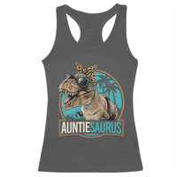 Auntiesaurus Funny Dinosaur Aunt Racerback Tank Top Family Matching