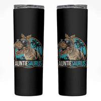 Auntiesaurus Funny Dinosaur Aunt Skinny Tumbler Family Matching