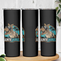 Auntiesaurus Funny Dinosaur Aunt Skinny Tumbler Family Matching