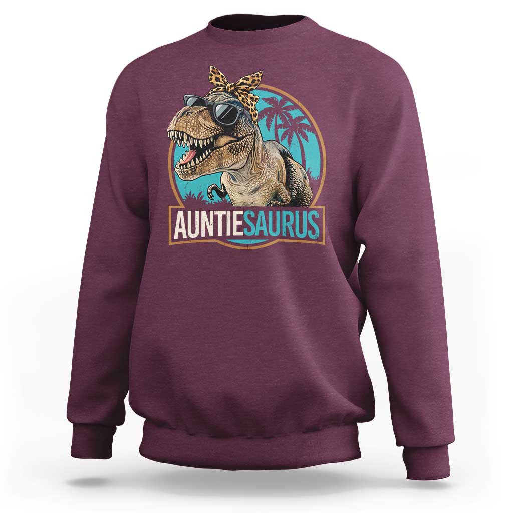 Auntiesaurus Funny Dinosaur Aunt Sweatshirt Family Matching