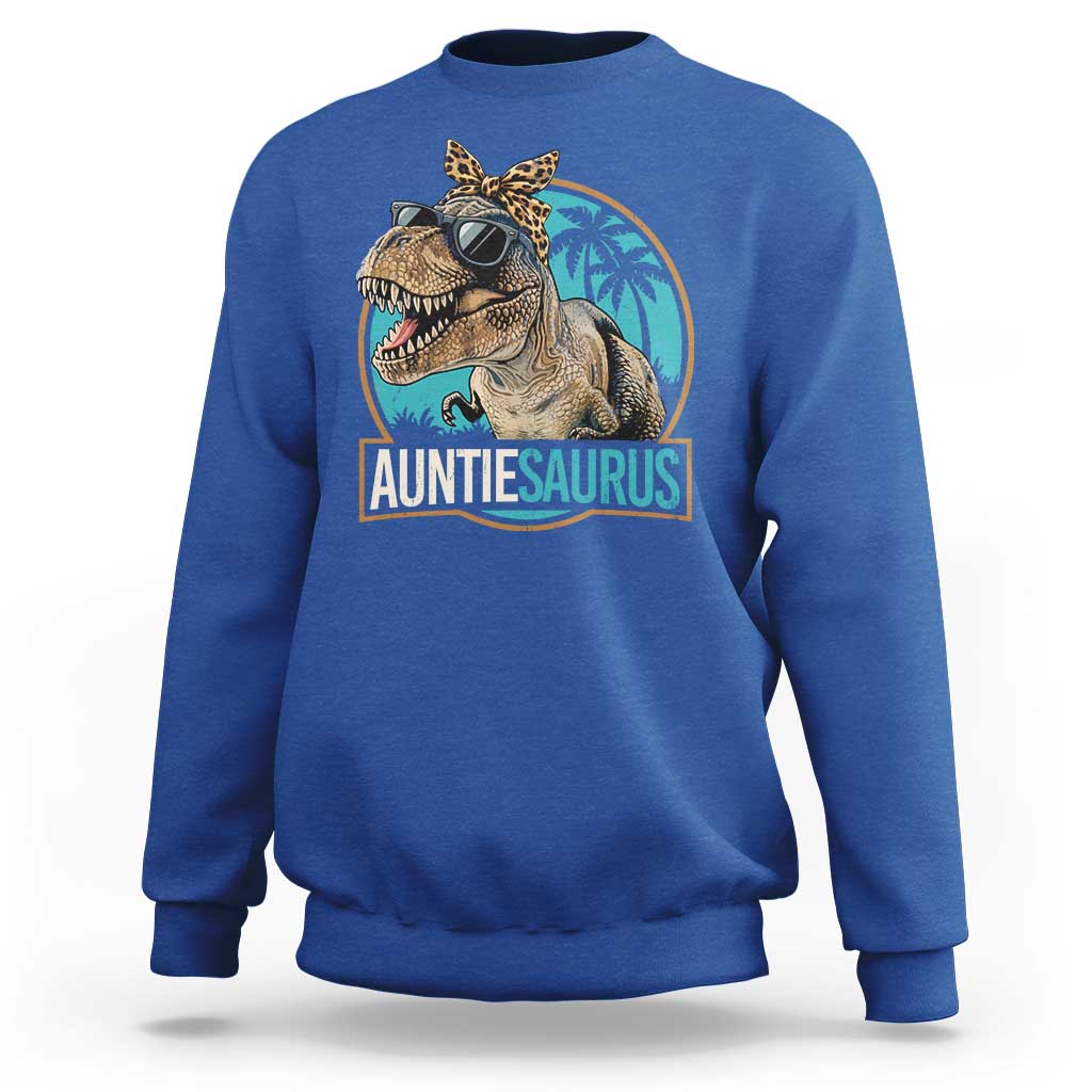 Auntiesaurus Funny Dinosaur Aunt Sweatshirt Family Matching