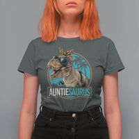 Auntiesaurus Funny Dinosaur Aunt T Shirt For Women Family Matching