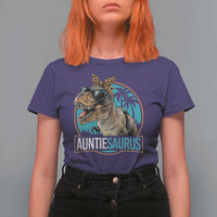 Auntiesaurus Funny Dinosaur Aunt T Shirt For Women Family Matching
