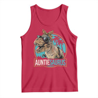 Auntiesaurus Funny Dinosaur Aunt Tank Top Family Matching