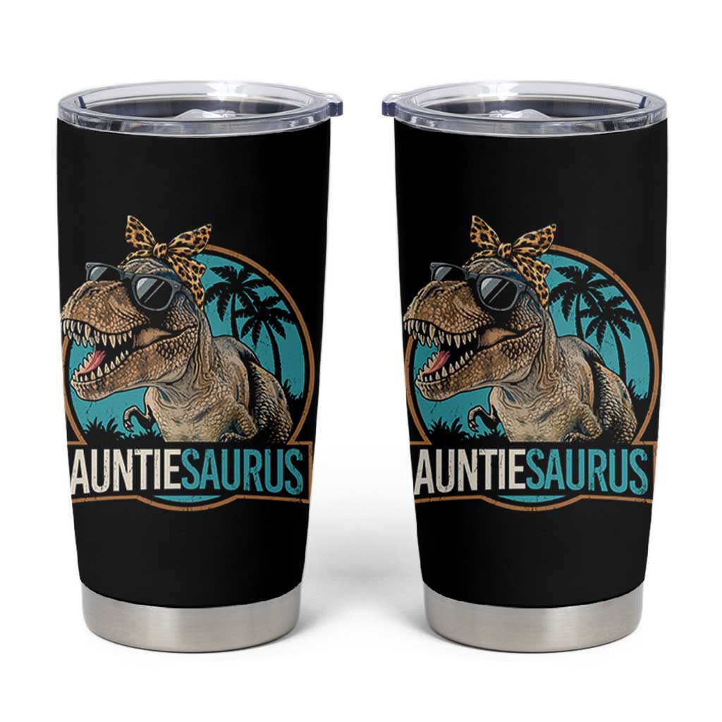 Auntiesaurus Funny Dinosaur Aunt Tumbler Cup Family Matching