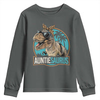 Auntiesaurus Funny Dinosaur Aunt Youth Sweatshirt Family Matching