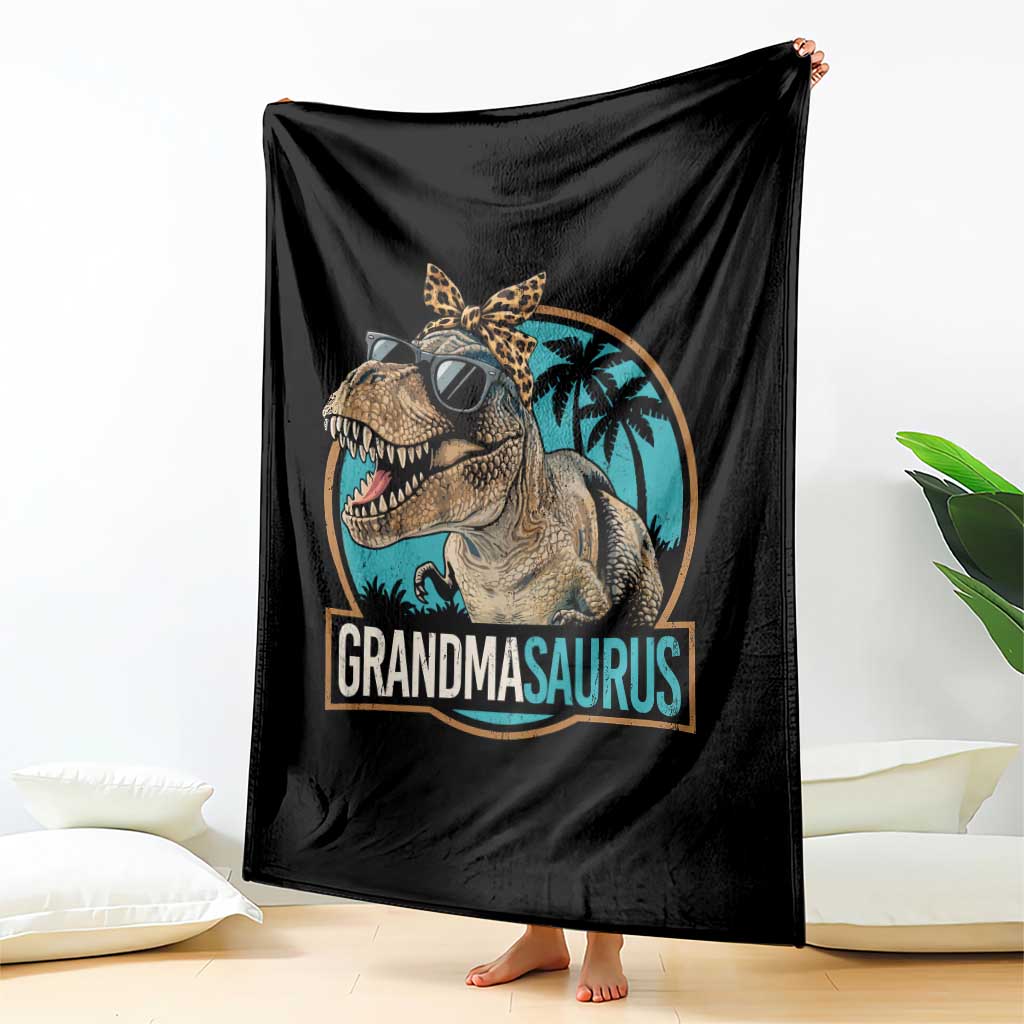 Grandmasaurus Funny Dinosaur Grandma Throw Blanket Family Matching