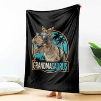 Grandmasaurus Funny Dinosaur Grandma Throw Blanket Family Matching