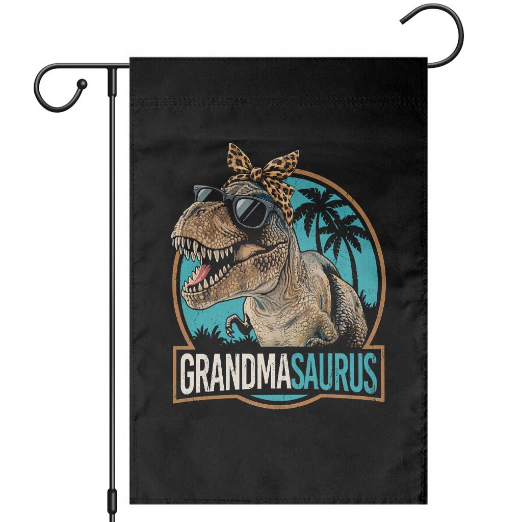 Grandmasaurus Funny Dinosaur Grandma Garden Flag Family Matching