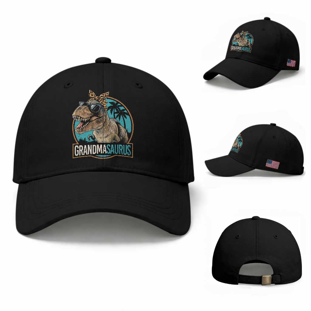 Grandmasaurus Funny Dinosaur Grandma Baseball Cap Family Matching