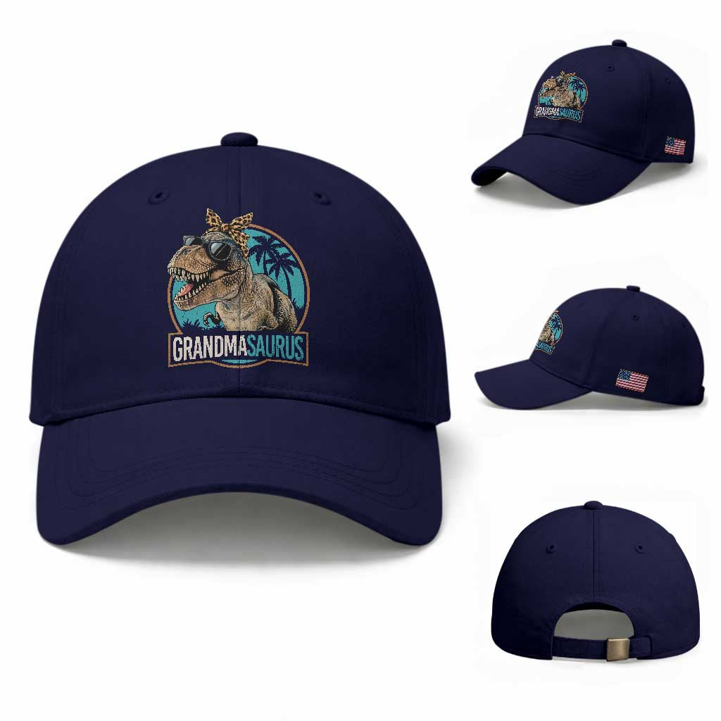 Grandmasaurus Funny Dinosaur Grandma Baseball Cap Family Matching
