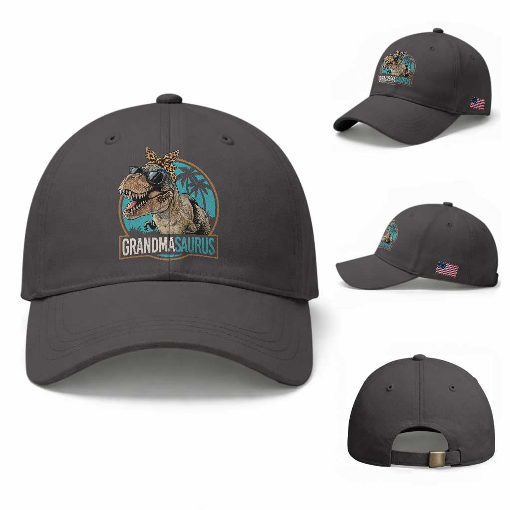 Grandmasaurus Funny Dinosaur Grandma Baseball Cap Family Matching