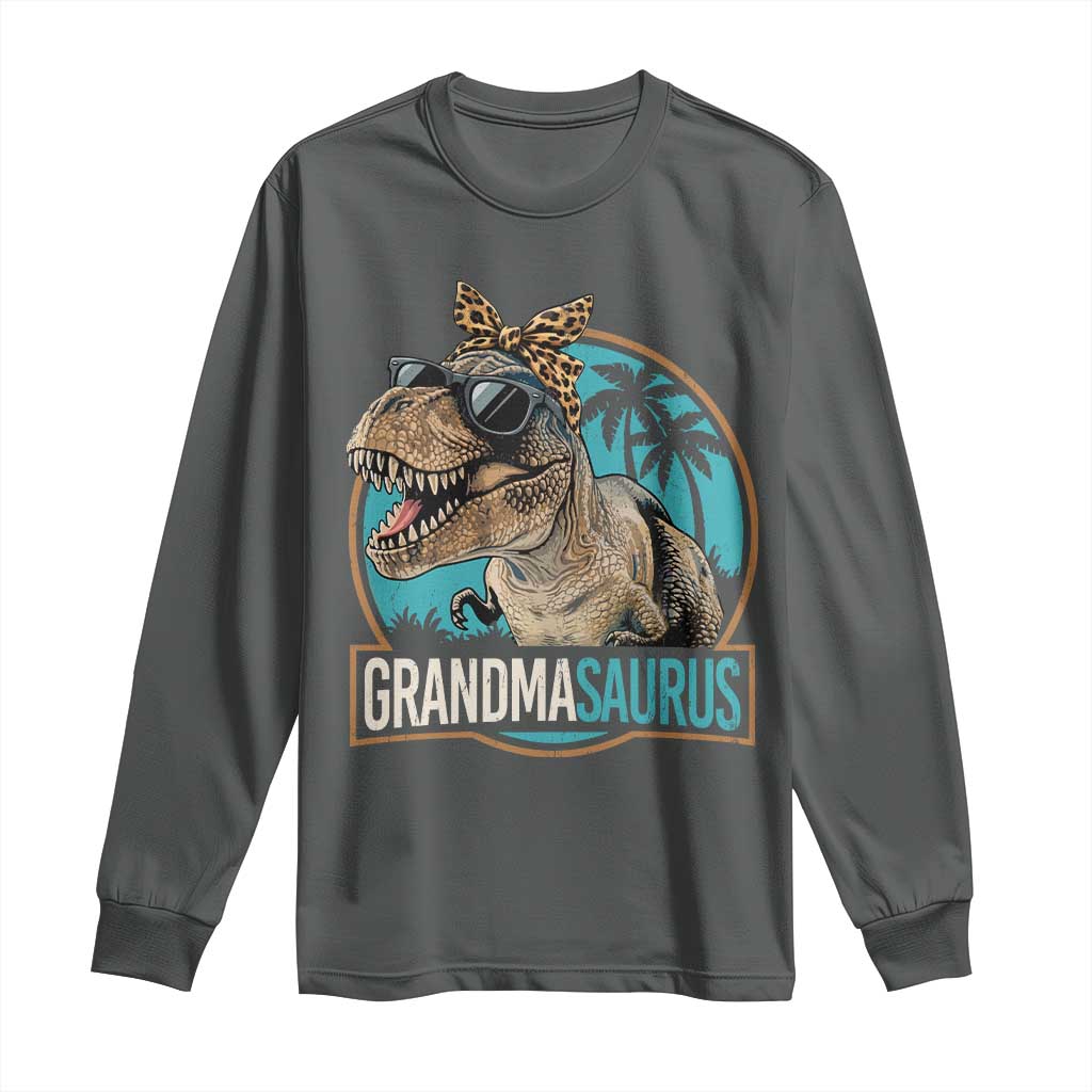 Grandmasaurus Funny Dinosaur Grandma Long Sleeve Shirt Family Matching