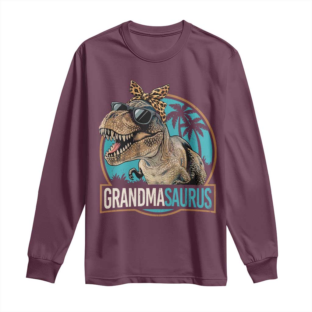 Grandmasaurus Funny Dinosaur Grandma Long Sleeve Shirt Family Matching