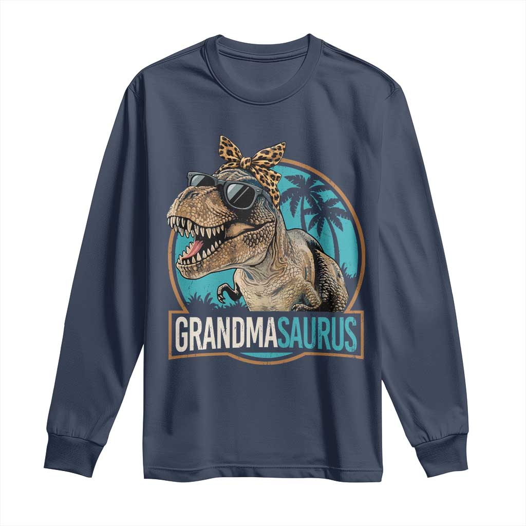 Grandmasaurus Funny Dinosaur Grandma Long Sleeve Shirt Family Matching