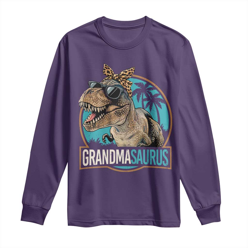 Grandmasaurus Funny Dinosaur Grandma Long Sleeve Shirt Family Matching