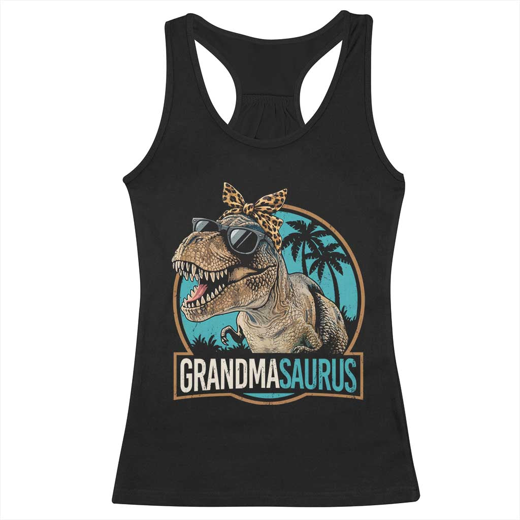 Grandmasaurus Funny Dinosaur Grandma Racerback Tank Top Family Matching